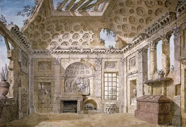 Ontwerp voor Ruïne Kamer van het klooster (nu klooster) van St. Trinita del Monte, Rome, ca.1766